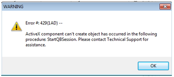 ActiveX component can’t create object to integrate BillQuick and